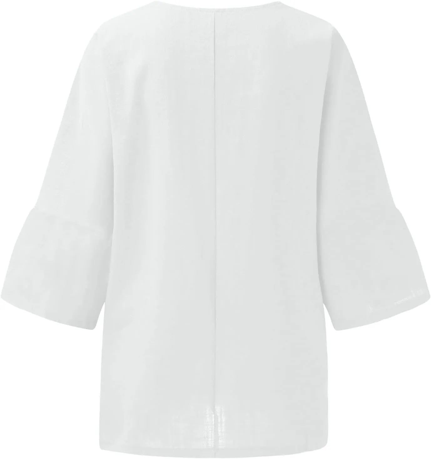 3/4 Length Sleeve Womens Tops 2025 Spring Crewneck Going Out Blouse Cotton Linen Casual Three Quarter Sleeve Shirts