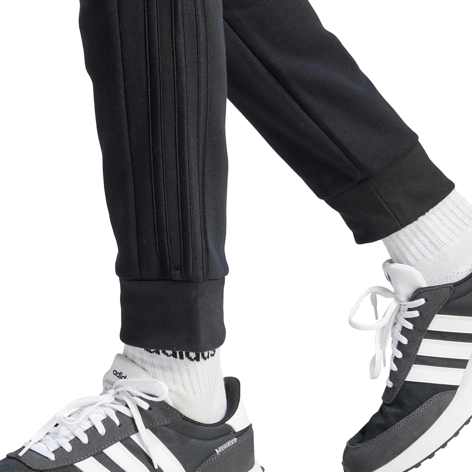 adidas Men's Essentials Fleece Tapered Cuffed 3-Stripes Pants