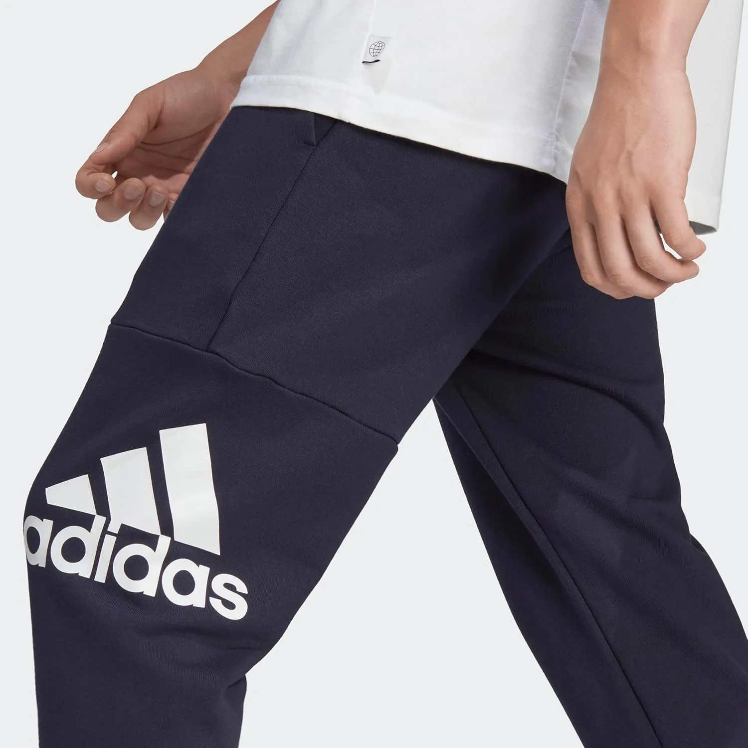 adidas Men's Essentials French Terry Cuffed Logo Pants
