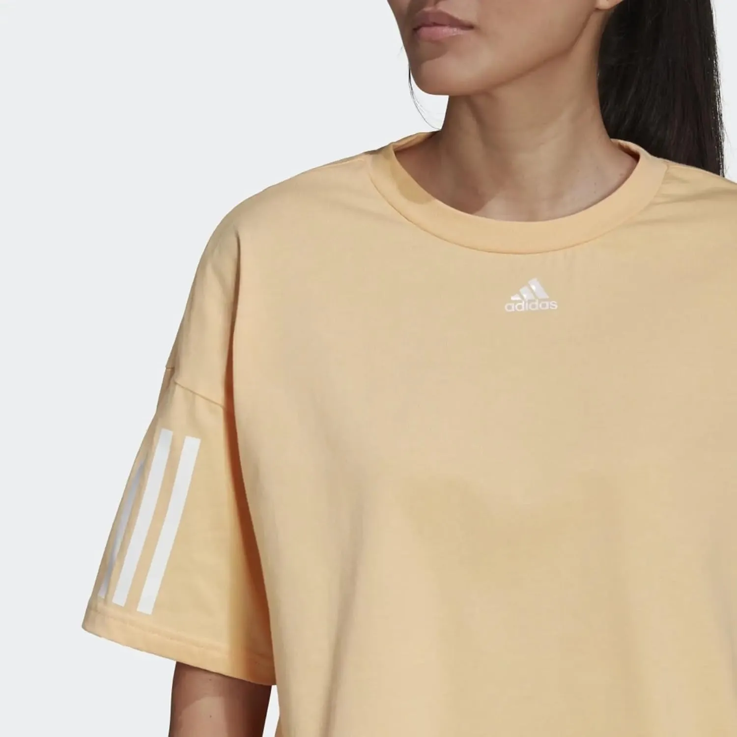 adidas Womens Hyperglam Boxy Tee, Pulse Amber
