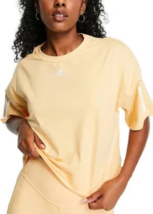 adidas Womens Hyperglam Boxy Tee, Pulse Amber