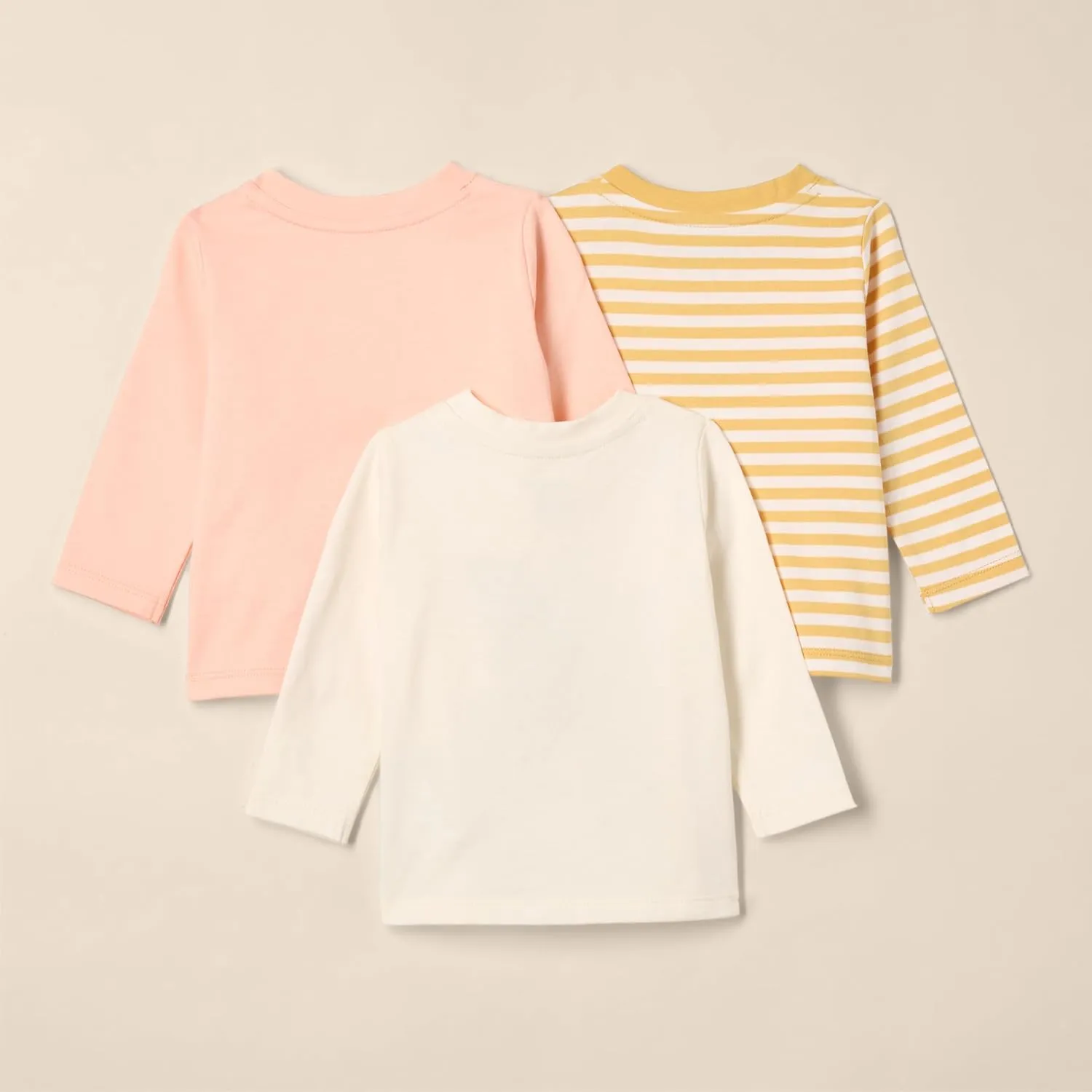Amazon Essentials Unisex Babies' Relaxed-Fit 100% Cotton Long-Sleeve T-Shirts, Pack of 3