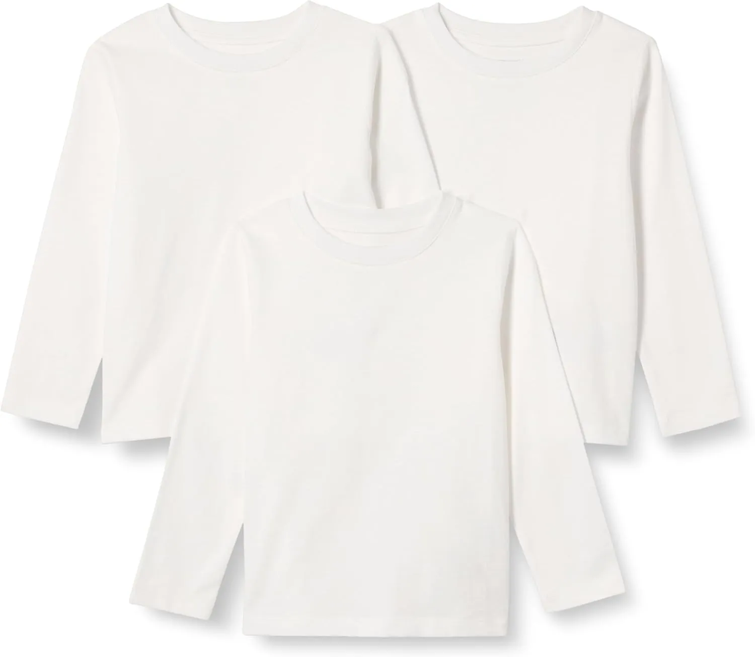 Amazon Essentials Unisex Babies' Relaxed-Fit 100% Cotton Long-Sleeve T-Shirts, Pack of 3