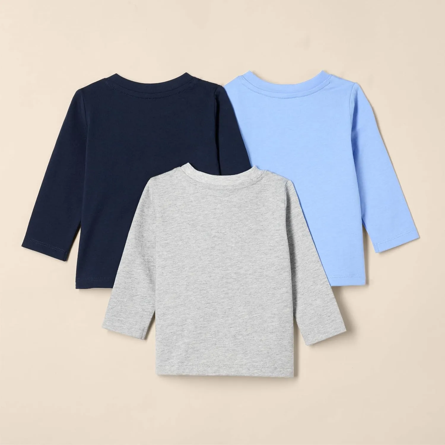 Amazon Essentials Unisex Babies' Relaxed-Fit 100% Cotton Long-Sleeve T-Shirts, Pack of 3