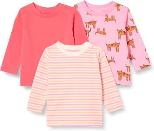 Amazon Essentials Unisex Babies' Relaxed-Fit 100% Cotton Long-Sleeve T-Shirts, Pack of 3
