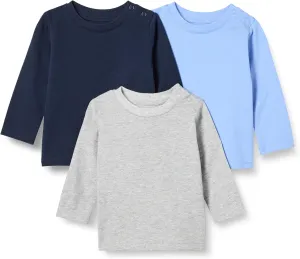 Amazon Essentials Unisex Babies' Relaxed-Fit 100% Cotton Long-Sleeve T-Shirts, Pack of 3