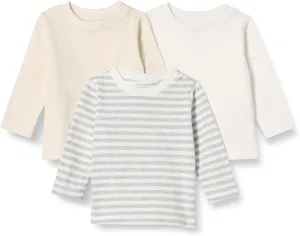 Amazon Essentials Unisex Babies' Relaxed-Fit 100% Cotton Long-Sleeve T-Shirts, Pack of 3