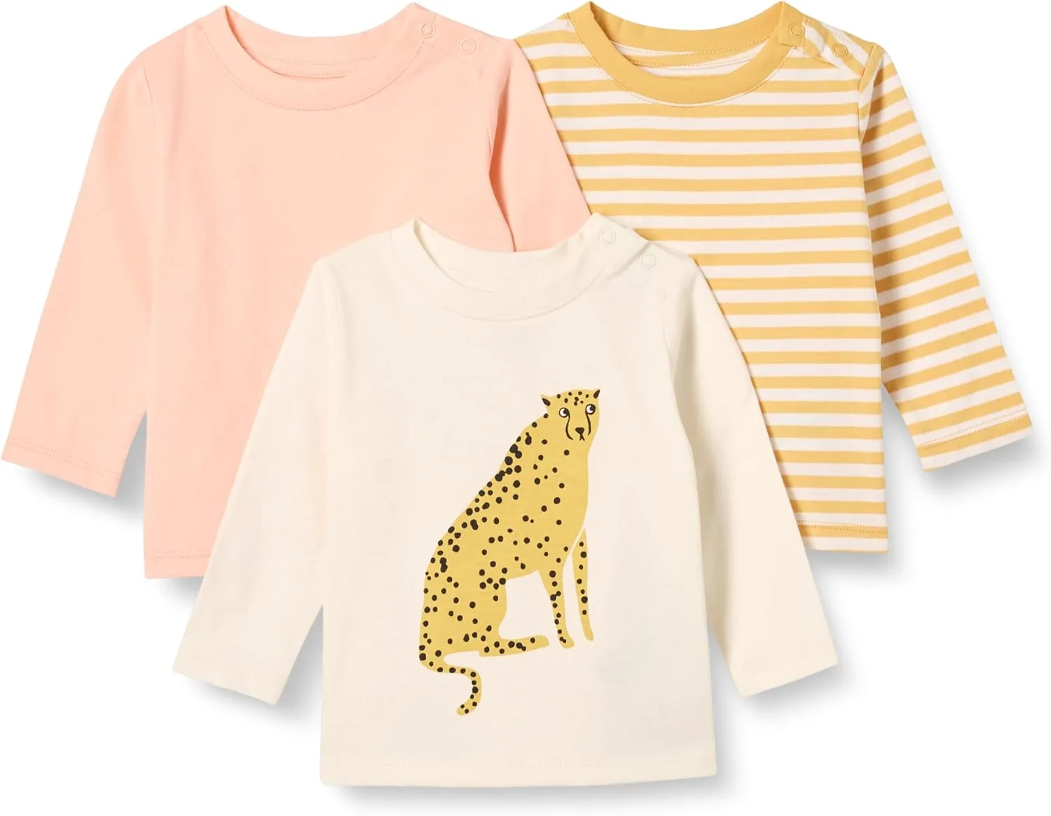 Amazon Essentials Unisex Babies' Relaxed-Fit 100% Cotton Long-Sleeve T-Shirts, Pack of 3