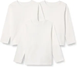 Amazon Essentials Unisex Babies' Relaxed-Fit 100% Cotton Long-Sleeve T-Shirts, Pack of 3