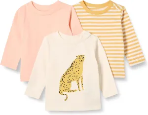 Amazon Essentials Unisex Babies' Relaxed-Fit 100% Cotton Long-Sleeve T-Shirts, Pack of 3