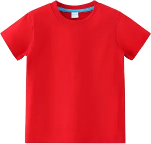 AMIYAN Toddler T Shirts Boys Girls Basic Tee Summer Cotton T-Shirts Crewneck Short Sleeve Shirts for Kids 2-7Y