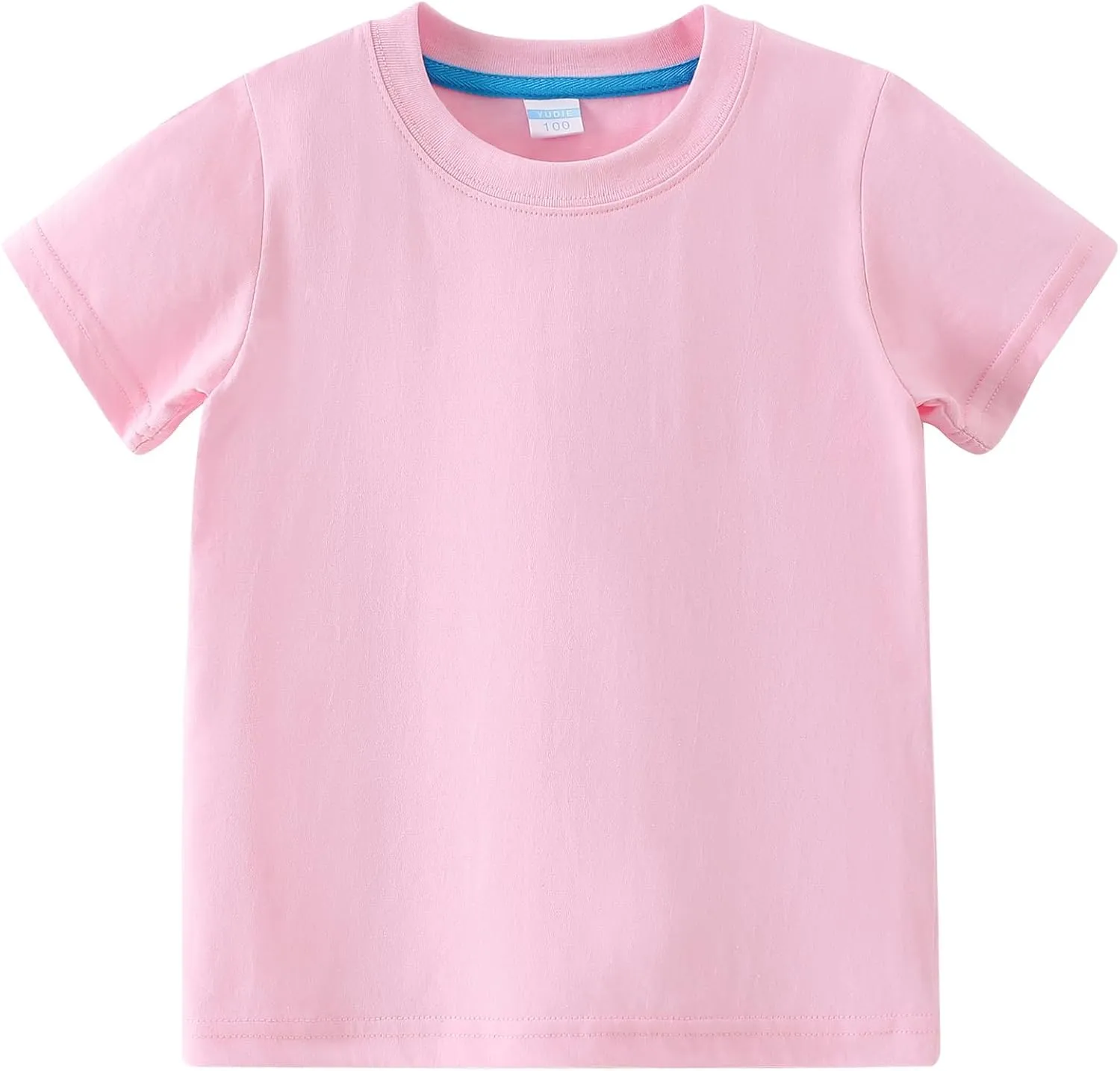 AMIYAN Toddler T Shirts Boys Girls Basic Tee Summer Cotton T-Shirts Crewneck Short Sleeve Shirts for Kids 2-7Y