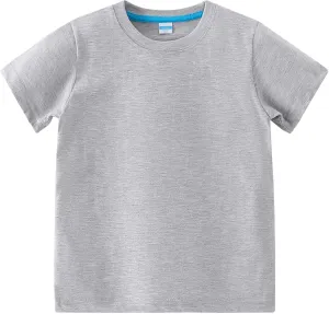 AMIYAN Toddler T Shirts Boys Girls Basic Tee Summer Cotton T-Shirts Crewneck Short Sleeve Shirts for Kids 2-7Y