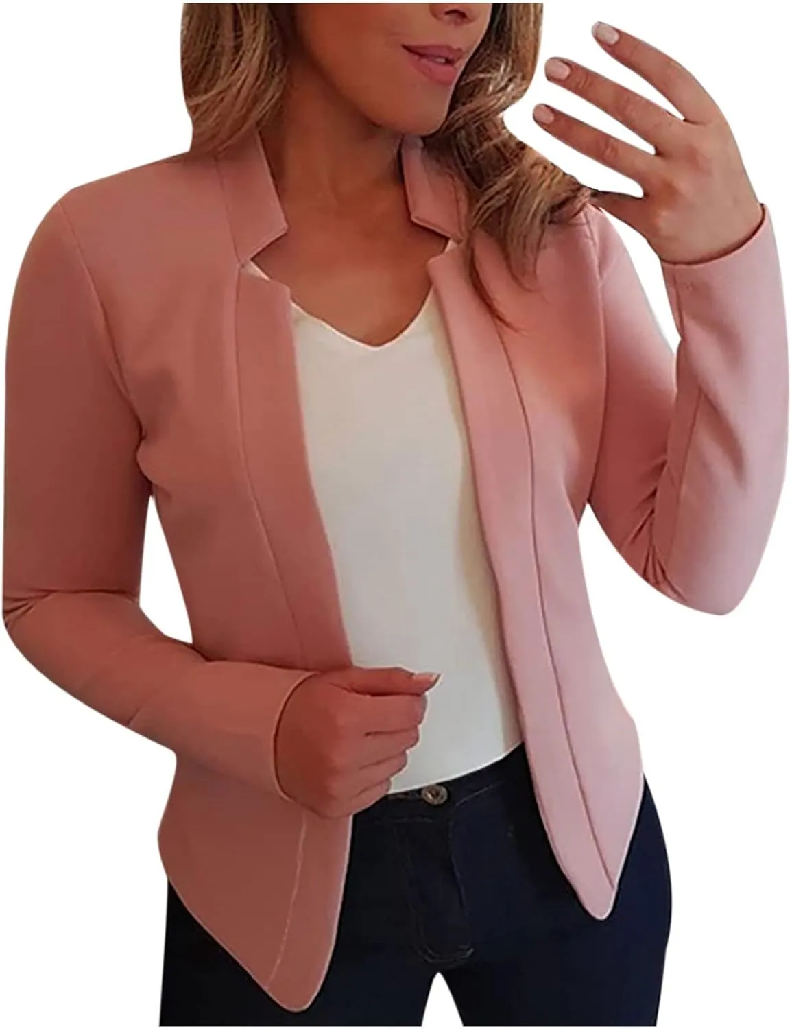 Blazers for Women Business Casual Long Sleeve Open Front Blazer Work Blazers for Office Casual Fall Cardigan Blazer