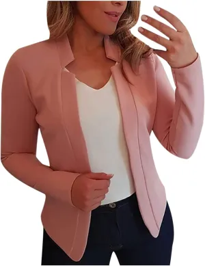Blazers for Women Business Casual Long Sleeve Open Front Blazer Work Blazers for Office Casual Fall Cardigan Blazer