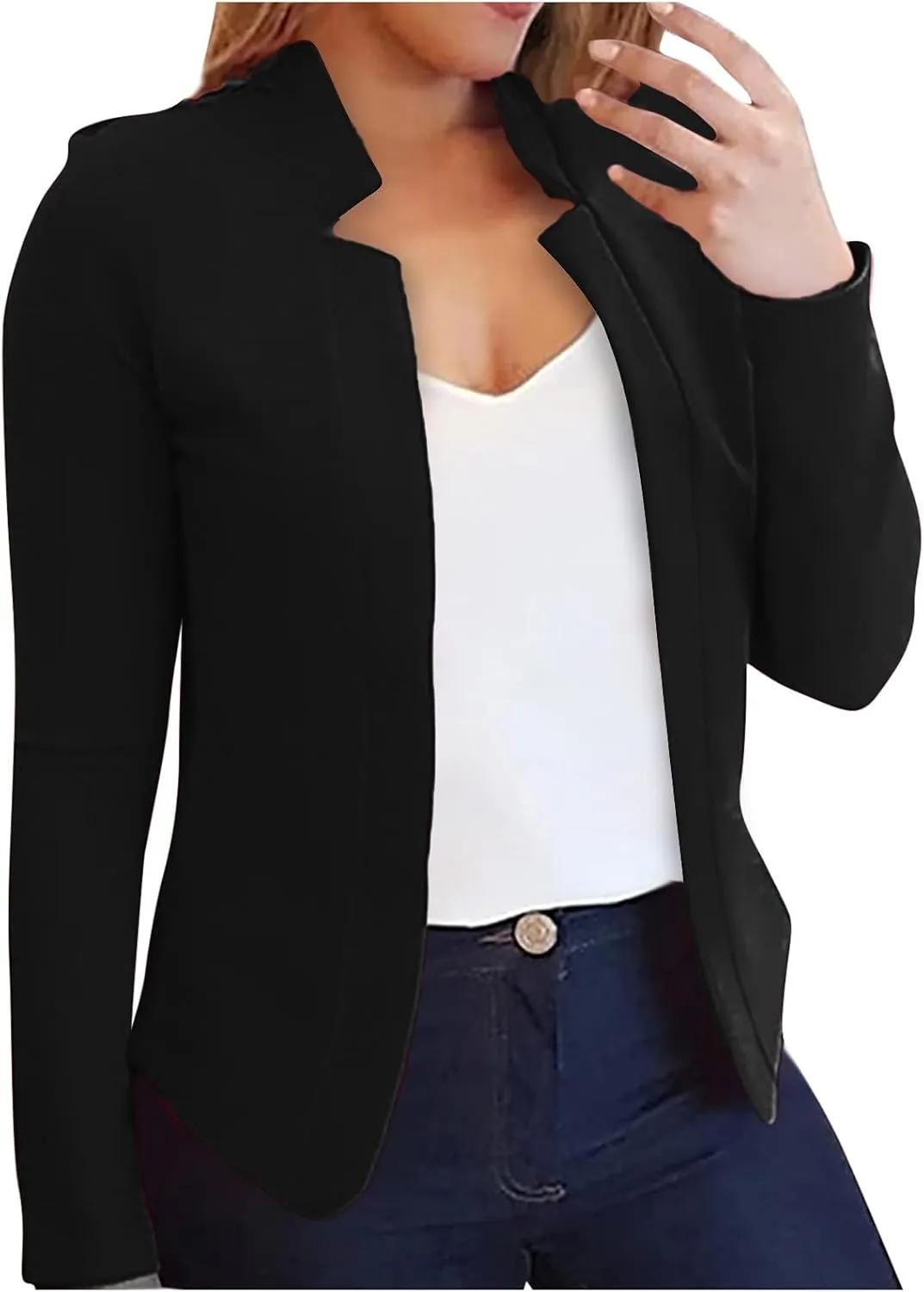 Blazers for Women Business Casual Long Sleeve Open Front Blazer Work Blazers for Office Casual Fall Cardigan Blazer