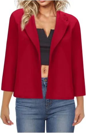 Blazers for Women Oversized Long Sleeve Open Front Work Office Blazer Jackets Casual Lightweight Lapel Cardigan