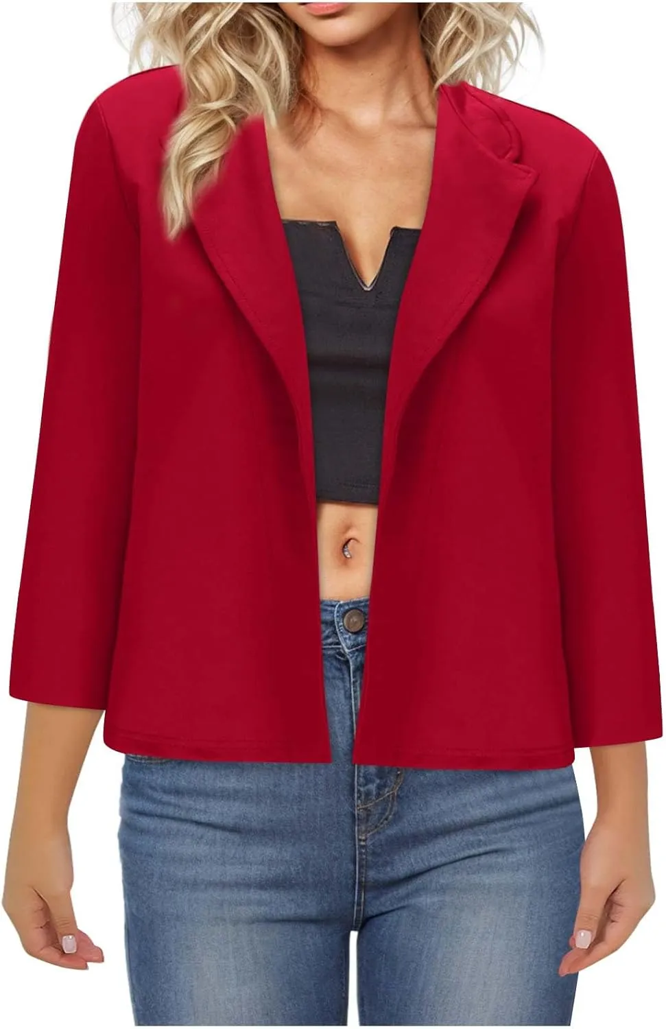 Blazers for Women Oversized Long Sleeve Open Front Work Office Blazer Jackets Casual Lightweight Lapel Cardigan