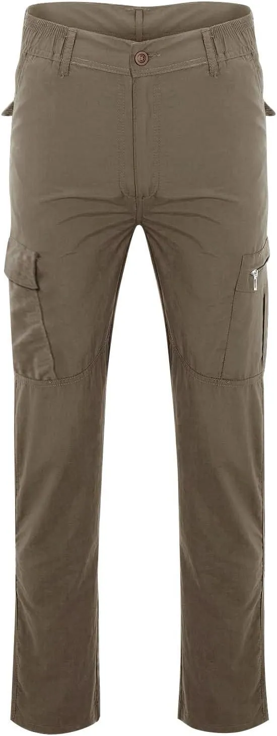 Cargo Pants for Men Ripstop Waterproof Flex Camo Tactical Pants Multi Pocket Lightweight Camping Hiking Work Pants