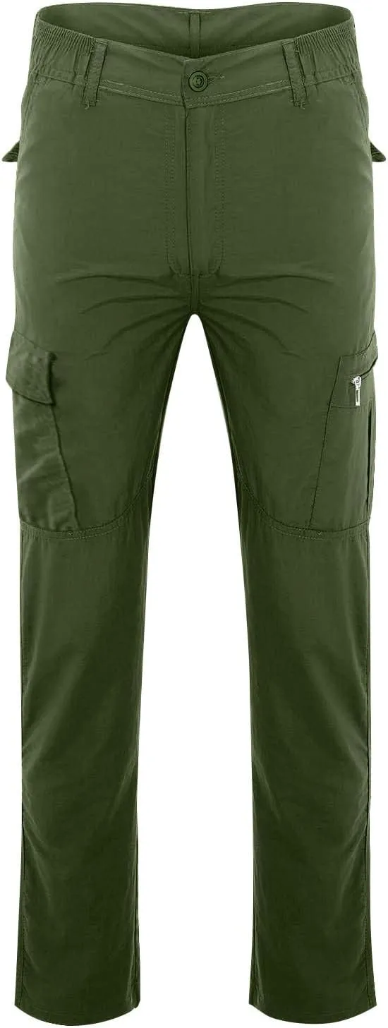 Cargo Pants for Men Ripstop Waterproof Flex Camo Tactical Pants Multi Pocket Lightweight Camping Hiking Work Pants