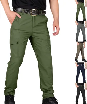 Cargo Pants for Men Ripstop Waterproof Flex Camo Tactical Pants Multi Pocket Lightweight Camping Hiking Work Pants