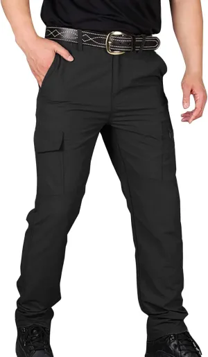 Cargo Pants for Men Ripstop Waterproof Flex Camo Tactical Pants Multi Pocket Lightweight Camping Hiking Work Pants
