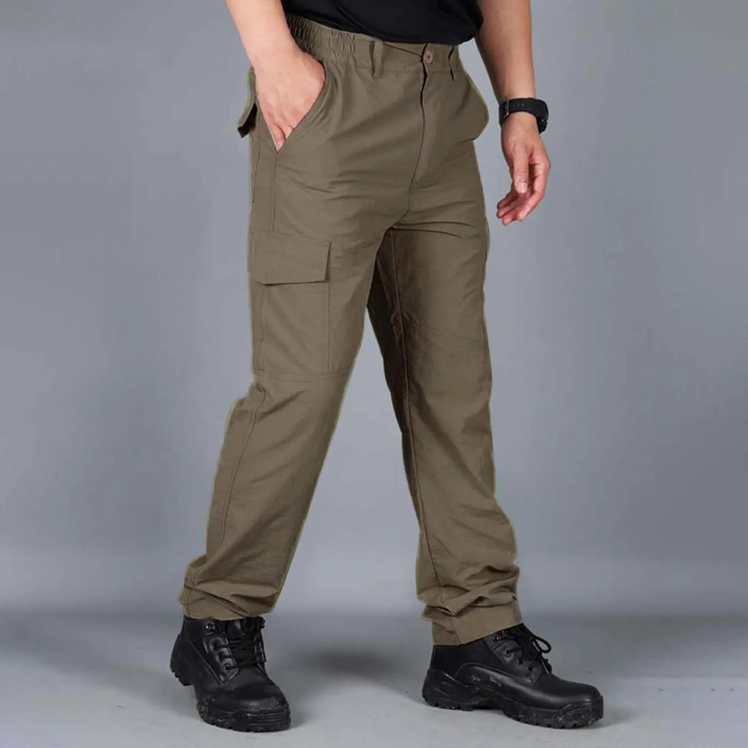 Cargo Pants for Men Ripstop Waterproof Flex Camo Tactical Pants Multi Pocket Lightweight Camping Hiking Work Pants