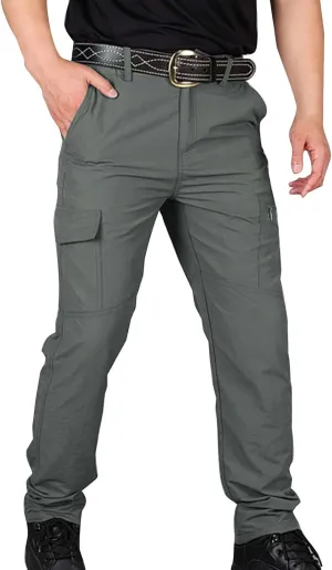 Cargo Pants for Men Ripstop Waterproof Flex Camo Tactical Pants Multi Pocket Lightweight Camping Hiking Work Pants