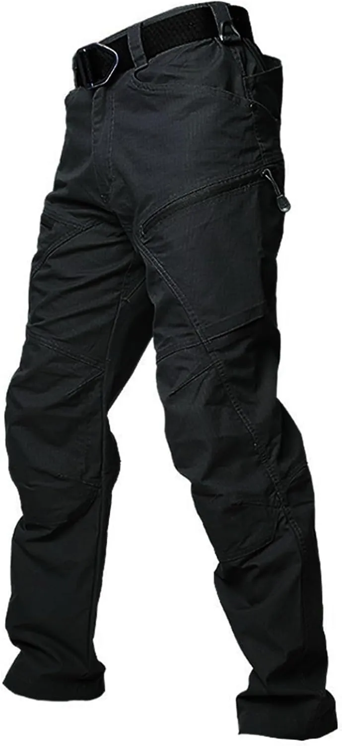 Cargo Pants for Men Straight Tactical Pants Baggy Casual Multi Pockets Work Pants Hiking Water Resistant Trousers