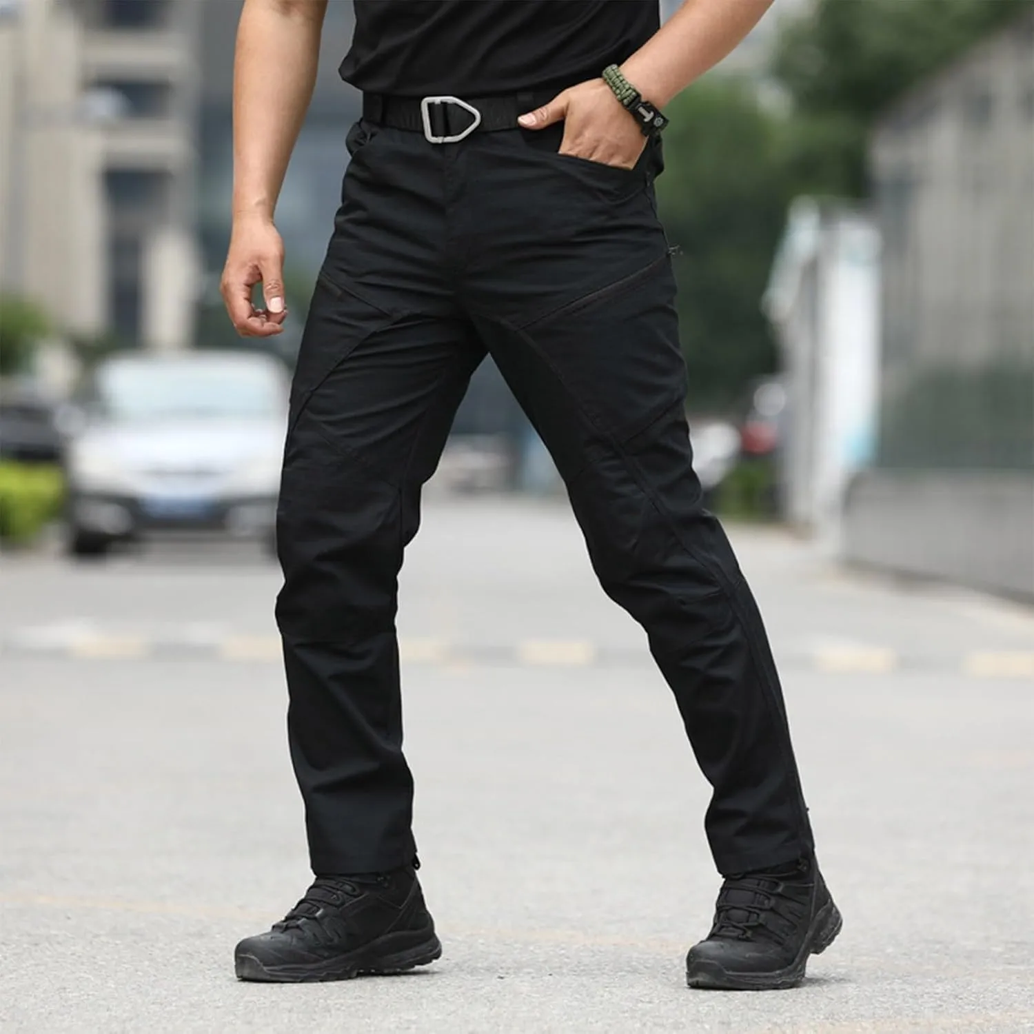 Cargo Pants for Men Straight Tactical Pants Baggy Casual Multi Pockets Work Pants Hiking Water Resistant Trousers