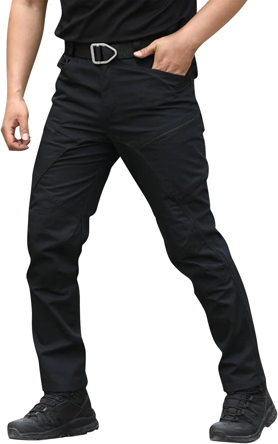 Cargo Pants for Men Straight Tactical Pants Baggy Casual Multi Pockets Work Pants Hiking Water Resistant Trousers