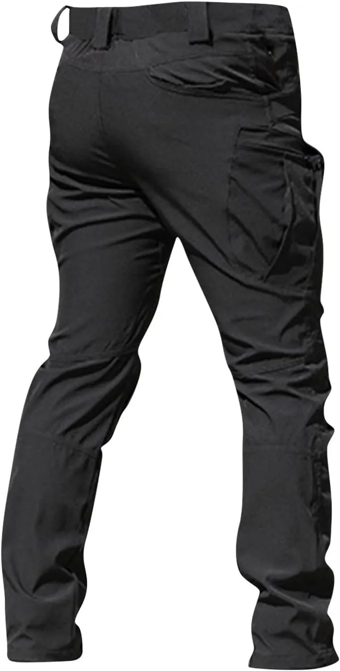 Cargo Pants for Men Straight Tactical Pants Baggy Casual Multi Pockets Work Pants Hiking Water Resistant Trousers