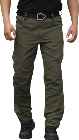 Cargo Pants for Men Straight Tactical Pants Baggy Casual Multi Pockets Work Pants Hiking Water Resistant Trousers