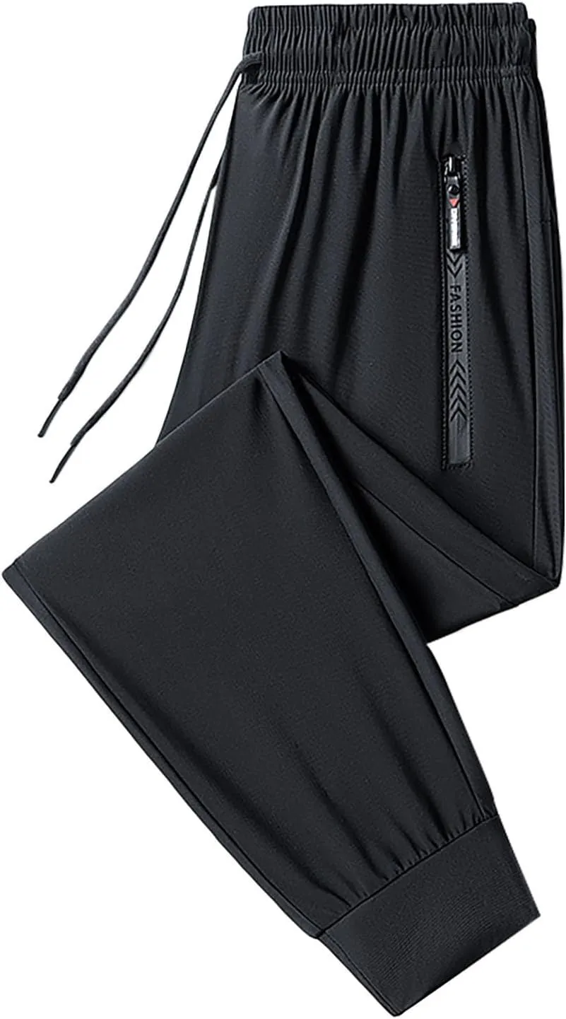 Casual Lightweight Pants for Women Elastic Waist Athletic Everyday Trouser Quick-Dry Stretchy Park Workout Sweatpants