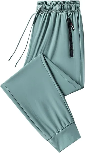 Casual Lightweight Pants for Women Elastic Waist Athletic Everyday Trouser Quick-Dry Stretchy Park Workout Sweatpants