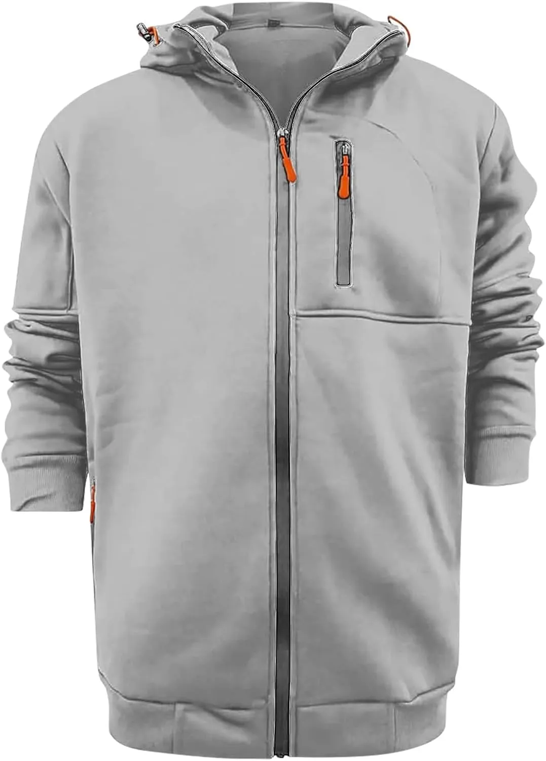 Casual Workout Hoodies for Men Full Zip Slim Fit Long Sleeve Hooded Sweatshirt Running Sports Athletic Track Jackets