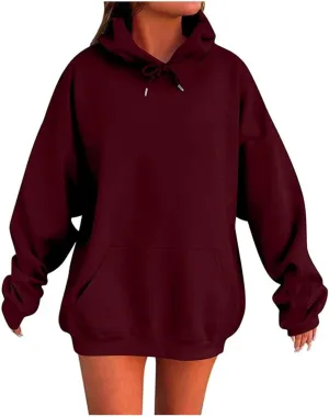 Ceboyel Womens Comfy Hoodies Hoodie Trendy Scuba Plain Sweatshirt Cute Hoodie Pullover Tops Y2K Teen Girls Clothes 2024