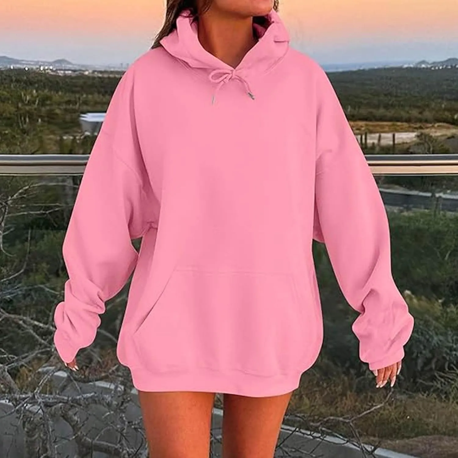 Ceboyel Womens Comfy Hoodies Hoodie Trendy Scuba Plain Sweatshirt Cute Hoodie Pullover Tops Y2K Teen Girls Clothes 2024