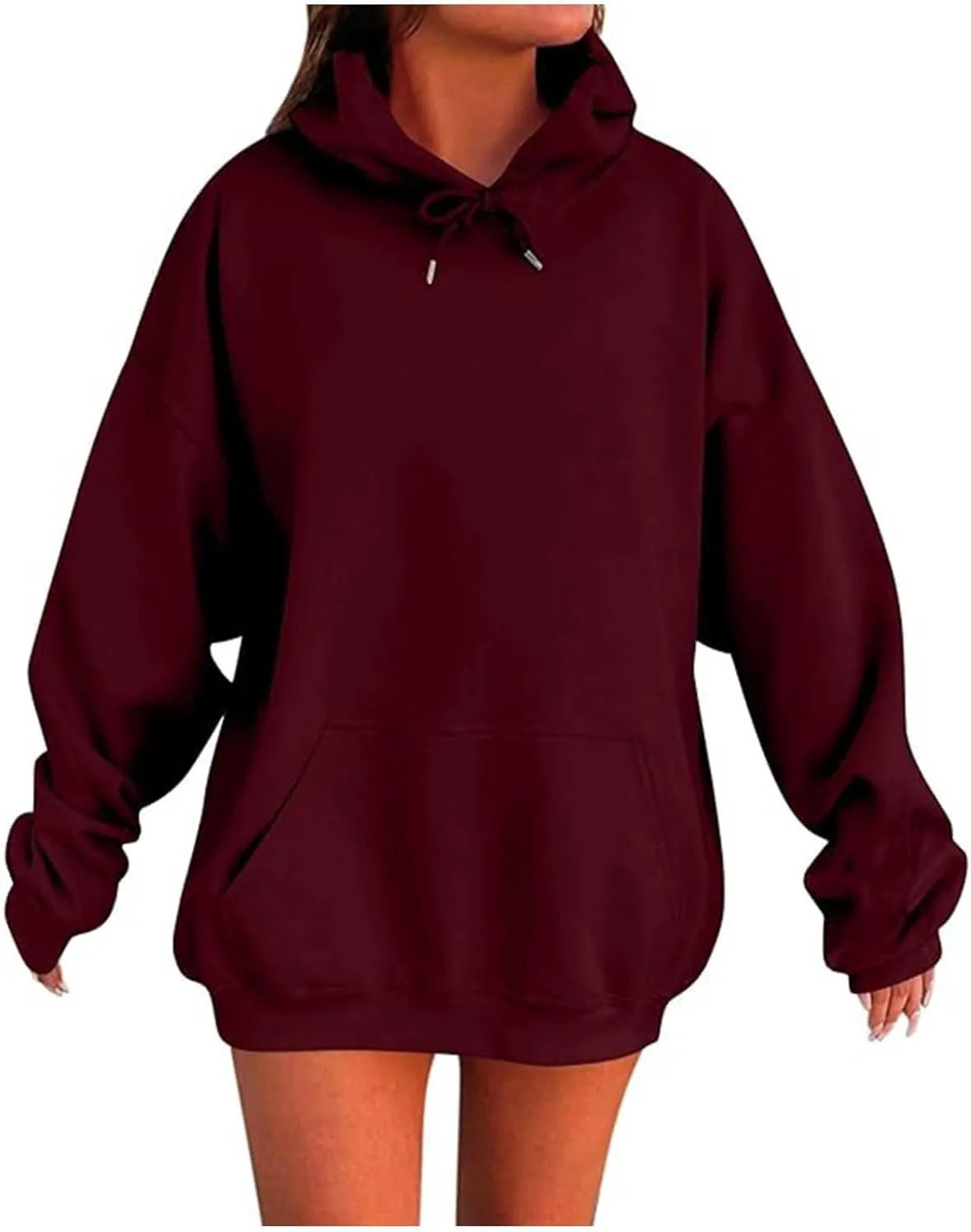 Ceboyel Womens Comfy Hoodies Hoodie Trendy Scuba Plain Sweatshirt Cute Hoodie Pullover Tops Y2K Teen Girls Clothes 2024