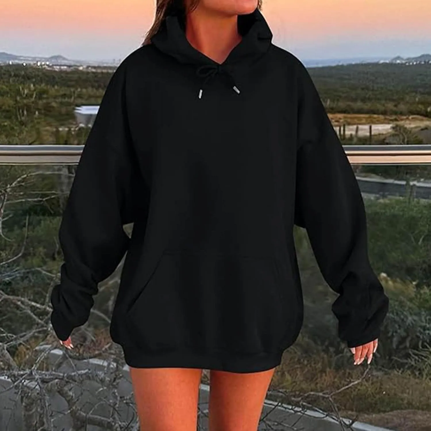 Ceboyel Womens Comfy Hoodies Hoodie Trendy Scuba Plain Sweatshirt Cute Hoodie Pullover Tops Y2K Teen Girls Clothes 2024