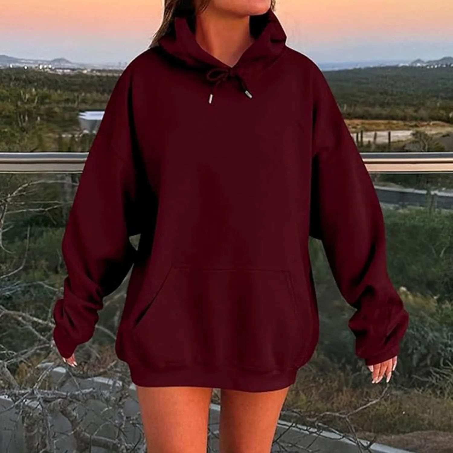 Ceboyel Womens Comfy Hoodies Hoodie Trendy Scuba Plain Sweatshirt Cute Hoodie Pullover Tops Y2K Teen Girls Clothes 2024