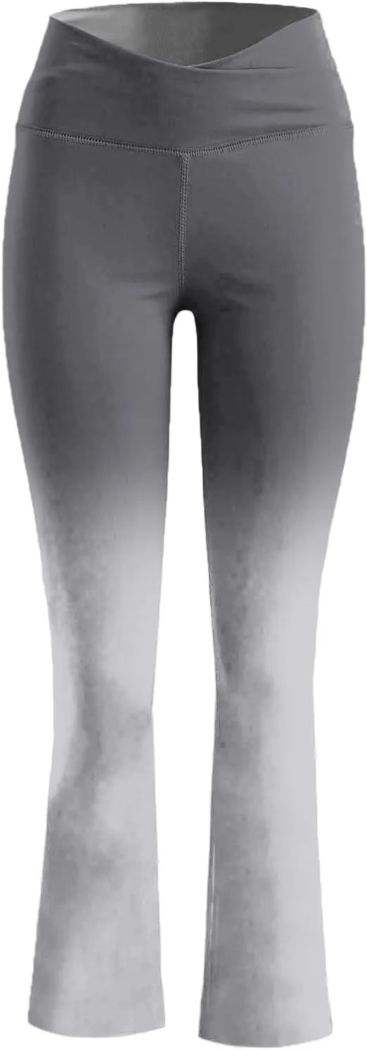 Compression Yoga Pants Women High Waist High Waist Workout Leggings Elastic No-See Through Flare Pant Workout