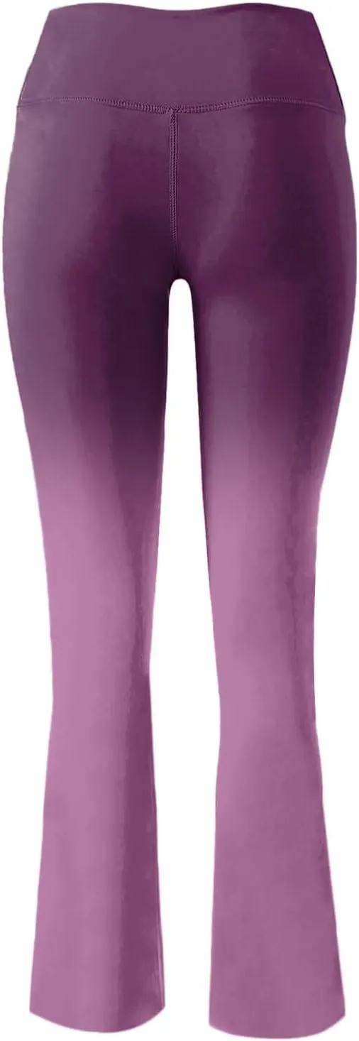Compression Yoga Pants Women High Waist High Waist Workout Leggings Elastic No-See Through Flare Pant Workout
