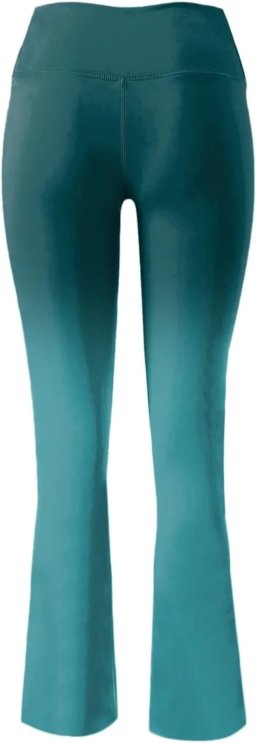 Compression Yoga Pants Women High Waist High Waist Workout Leggings Elastic No-See Through Flare Pant Workout