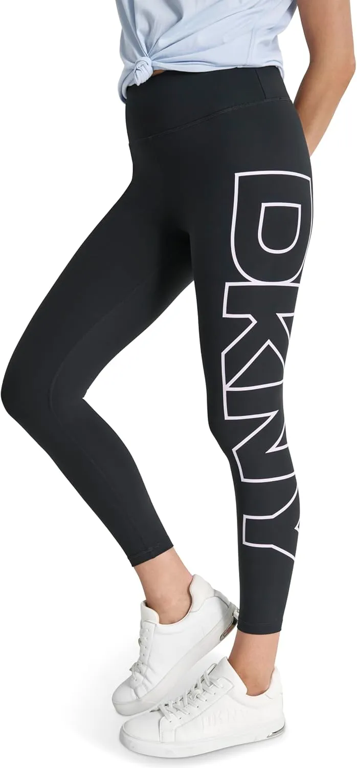 DKNY Women's Exploded Logo High Waist Balance Compression Legging