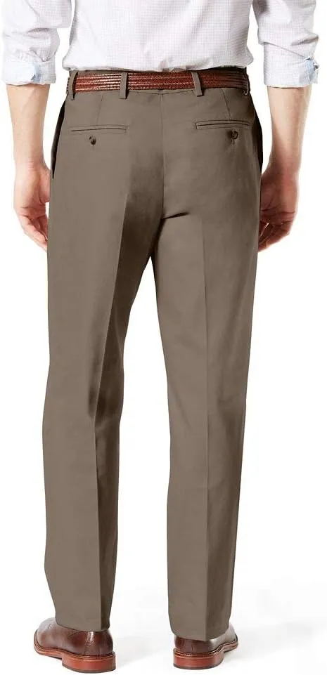Dockers Men's Classic Fit Signature Lux Cotton Pleated Stretch Pants (Regular and Big & Tall)