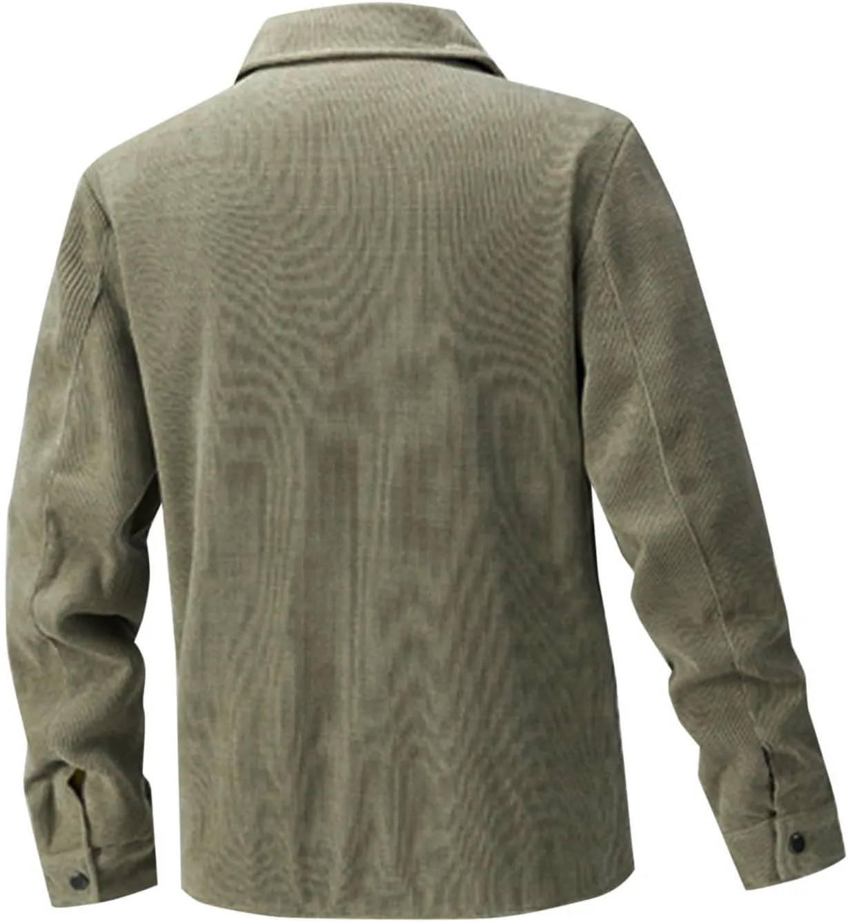 Double Sided Wear Men's Jacket Casual Lightweight Button down Overshirt with Button Pocket Fall Winter Trucker Coats