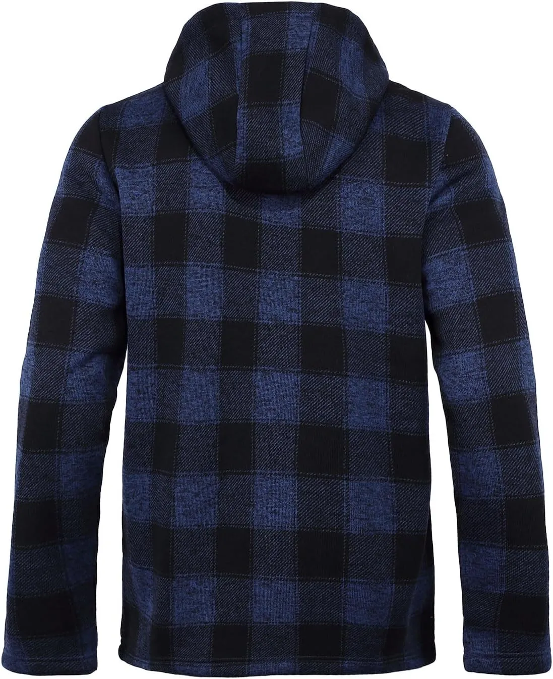 Fleece Jacket Men Plaid Hoodies Zip Up Fall Sweatshirts Jacket