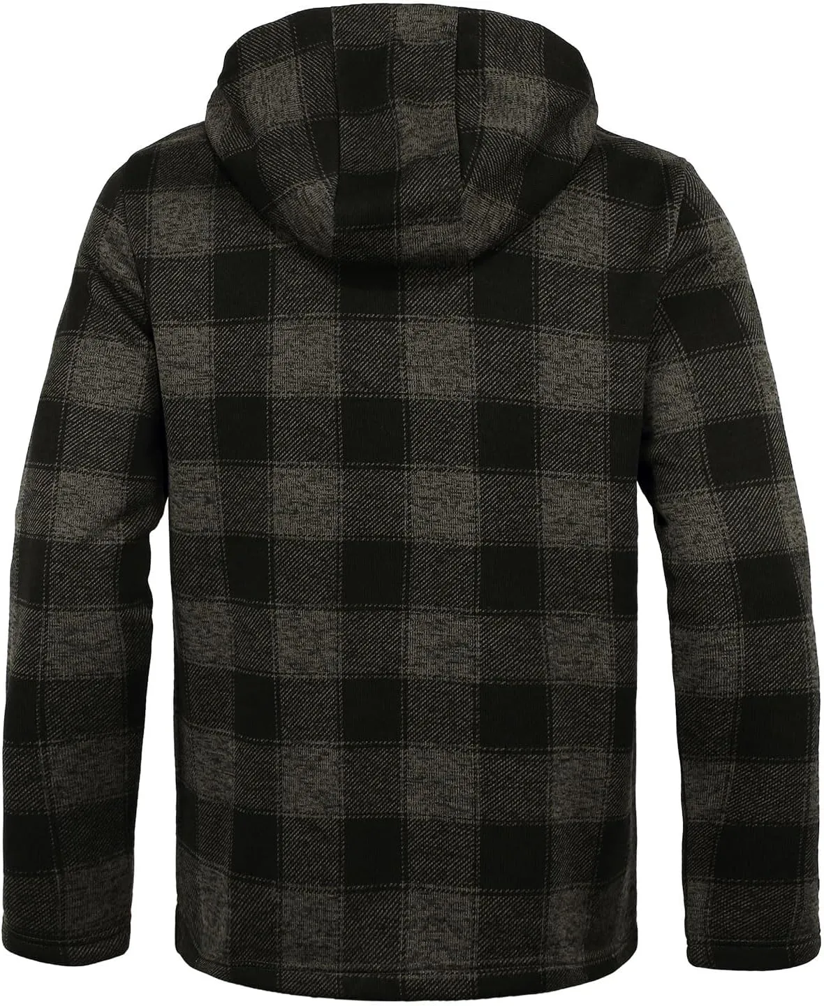 Fleece Jacket Men Plaid Hoodies Zip Up Fall Sweatshirts Jacket