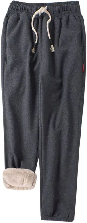 Flygo Women's Warm Fleece Pants Sherpa Lined Jogger Pants Active Running Sweatpants